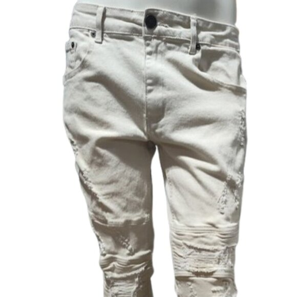 Spark Ivory Men's Stretch Skinny Jeans Premium Denim Studio Collection 34/30 - Picture 1 of 9